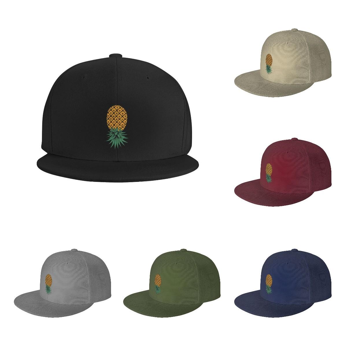 91530112MAC1H7JY0E Upside Down Pineapple Baseball Cap Grappige Hiphop Platte Cowboyhoed Unisex Volwassen Vintage Trucker Hoeden Verstelbaar Wasbaar One Size