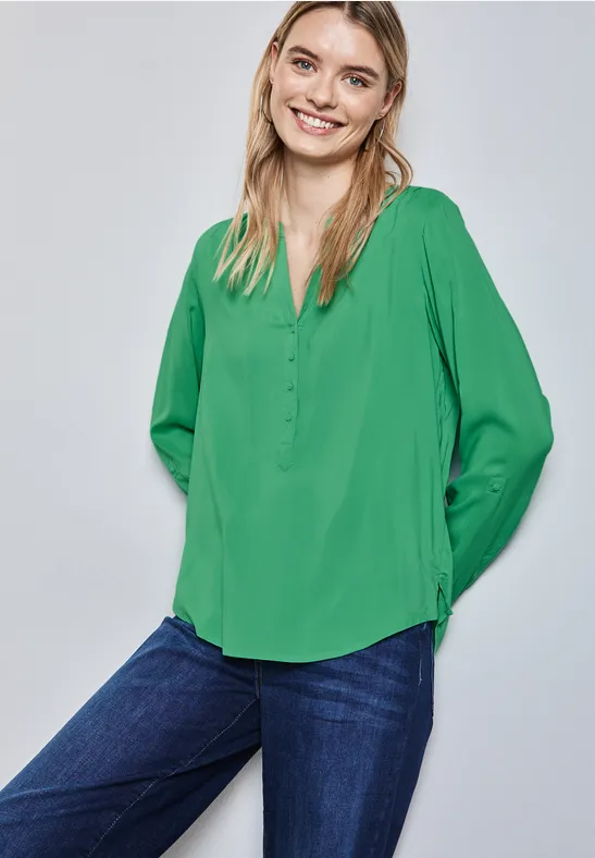 Street One Basic blouse in effen kleur