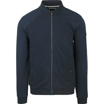 Sweater No Excess Vest Zipper Jacquard Navy