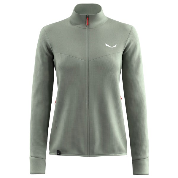 Salewa - Women's Puez Waffle Hybrid PL Jacket - Fleecevest, olijfgroen/grijs