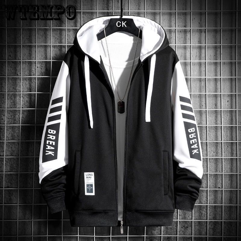 WTEMPO Heren Trui Capuchon Jas Pak Herfst en Winter Koreaanse Trend Ins Cardigan Jas M grijs