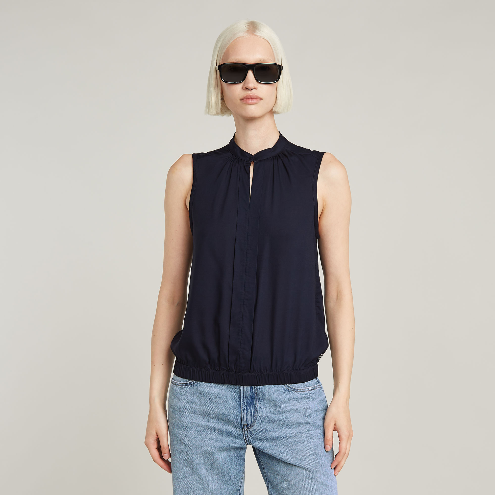 G-Star RAW Stand Up Collar Top - Donkerblauw - Dames