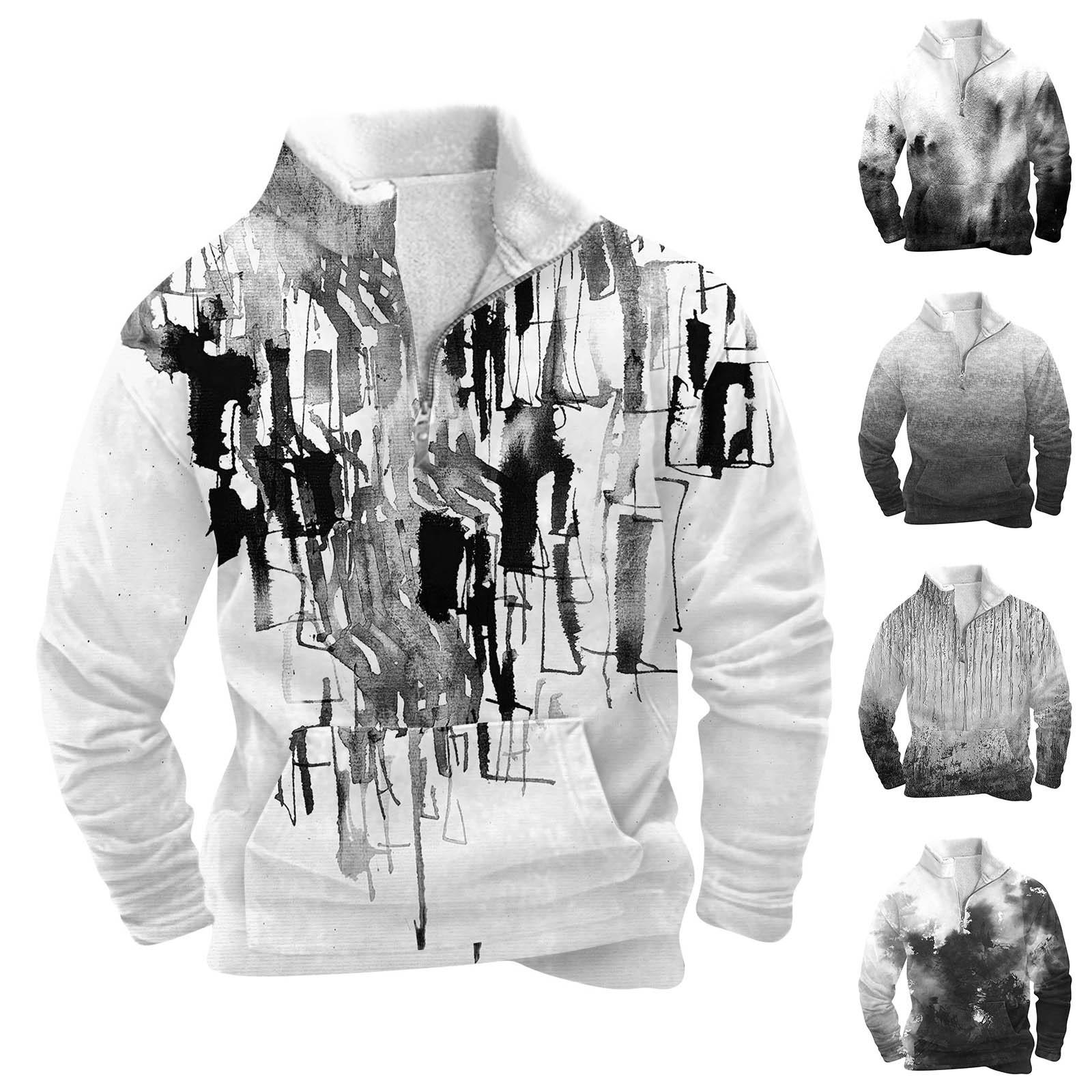 YiGeiWoLiGiaoGiao Lente en herfst herensweatshirt met staande kraag is outdoor casual truien tops M