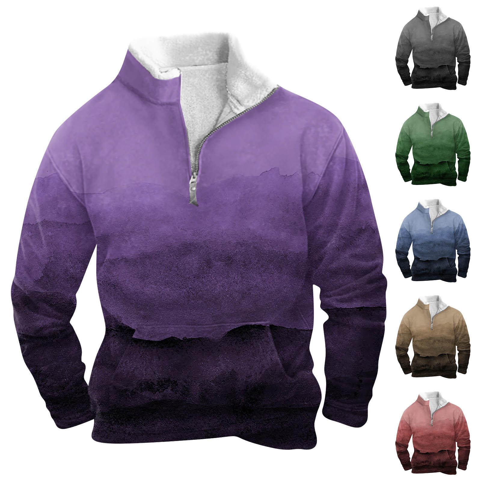 YiGeiWoLiGiaoGiao Lente en herfst herensweatshirt met staande kraag is outdoor casual truien tops M zwart