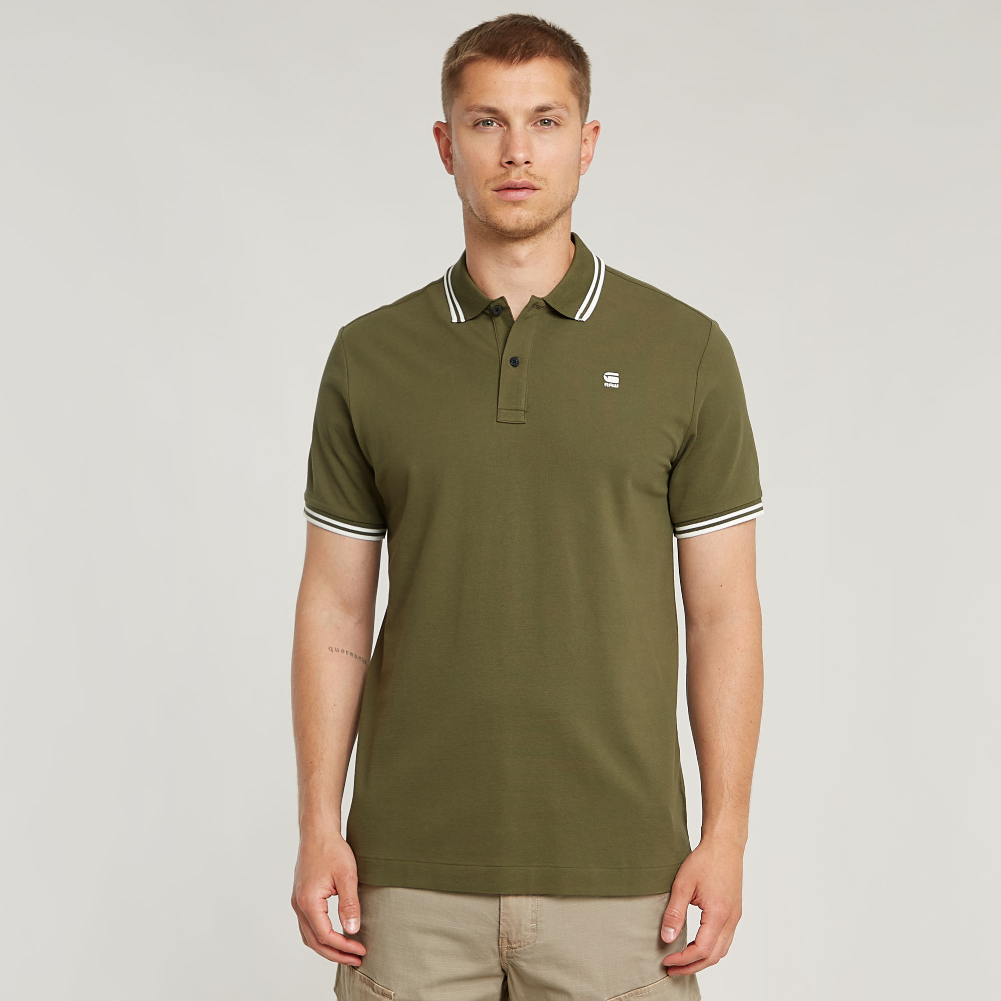 G-Star RAW Dunda Slim Stripe Polo - Groen - Heren