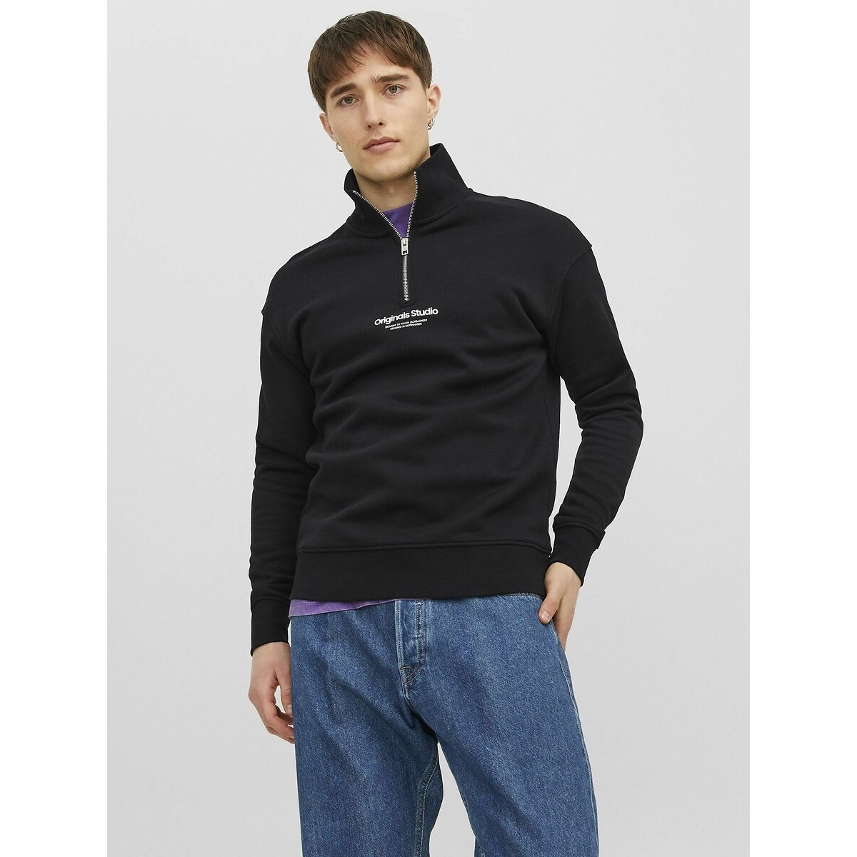 JACK&JONES Losse sweater met halve rits
