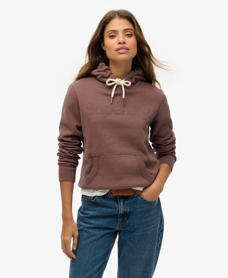 Superdry Vrouwen Core Hoodie in Ton-sur-tonkleuren Bruin