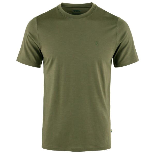Fjällräven - Abisko Wool S/S - T-shirt, olijfgroen