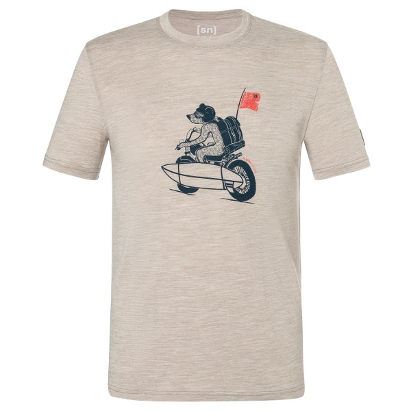 super.natural - Naked Bear Tee - Merinoshirt, beige/grijs