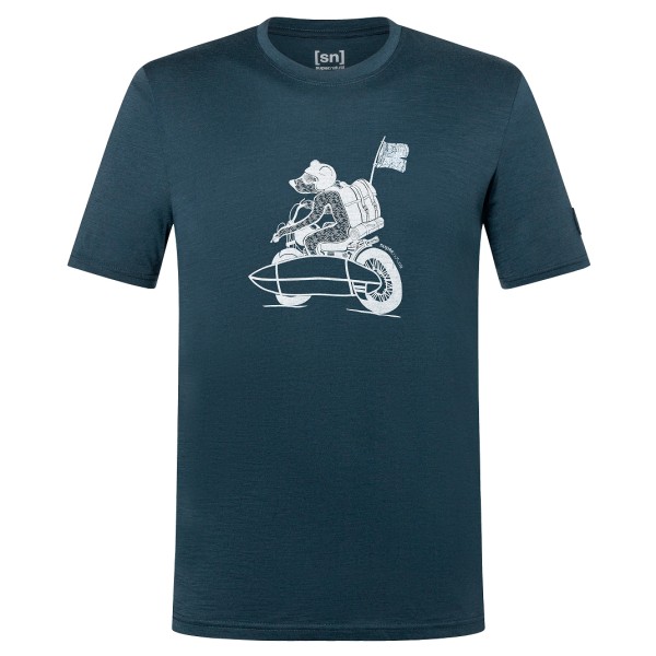 super.natural - Naked Bear Tee - Merinoshirt, blauw