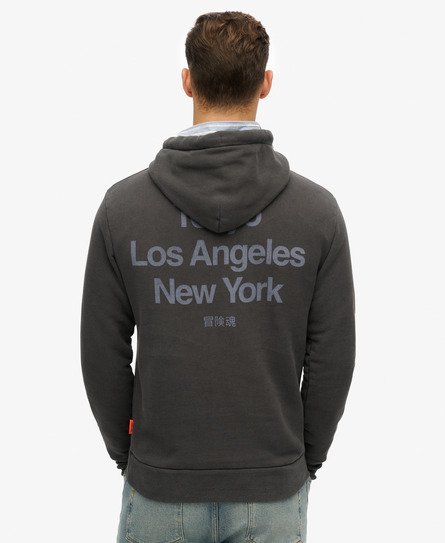 Superdry Mannen Core City Hoodie met Logo Zwart