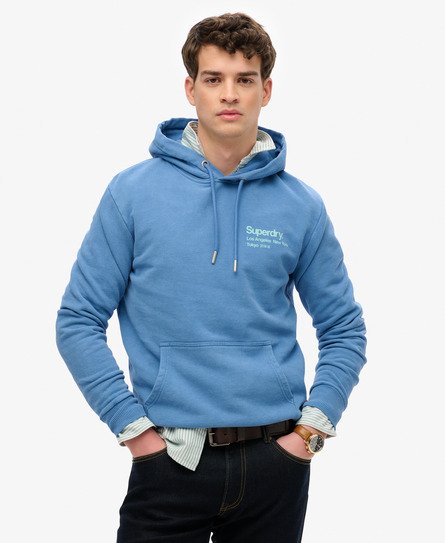 Superdry Mannen Core City Hoodie met Logo Blauw