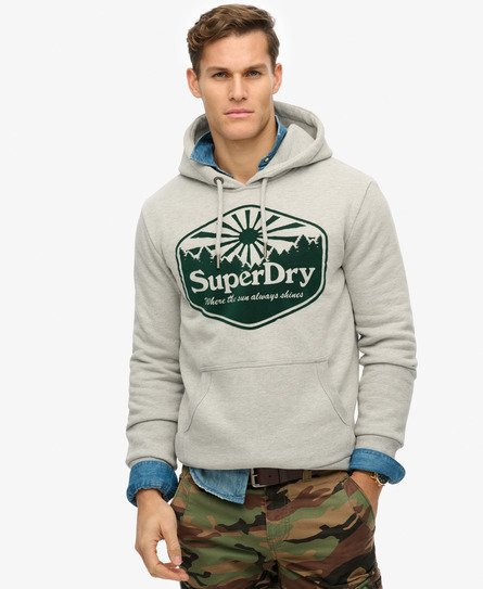 Superdry Mannen Sun Hoodie Grijs