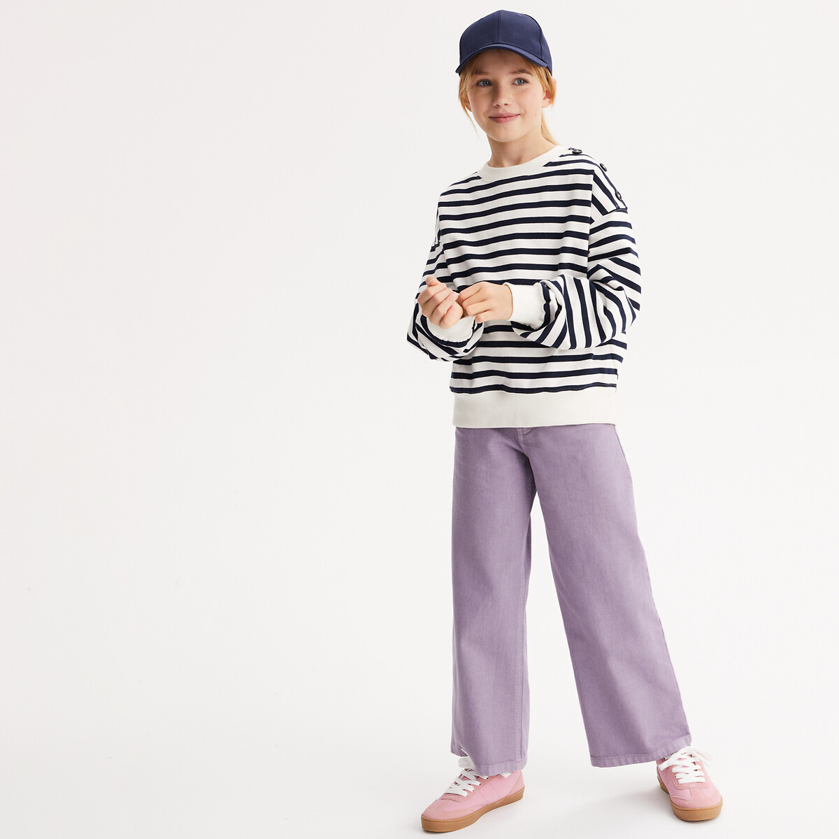 LA REDOUTE COLLECTIONS Gestreepte sweater met ronde hals in molton