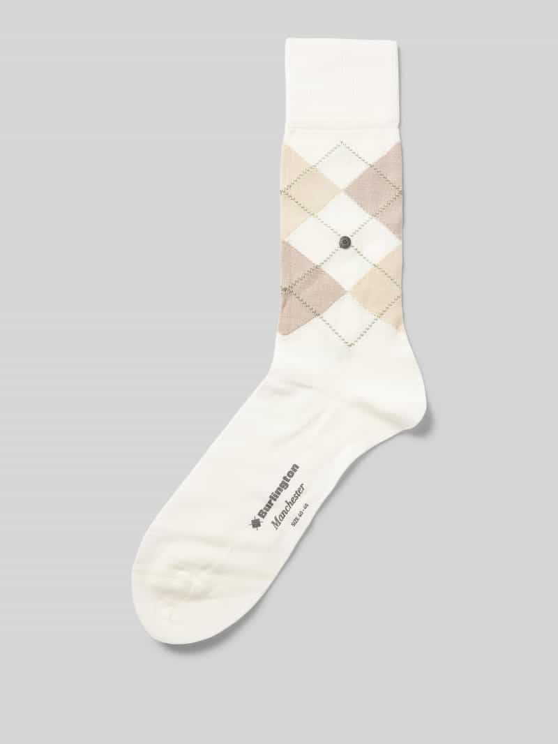 Burlington Sokken met labelapplicatie, model 'MANCHESTER'