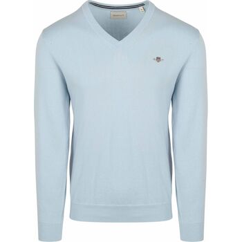 Sweater Gant Pullover V-Hals Lichtblauw