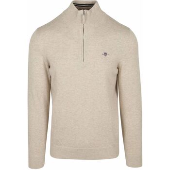 Sweater Gant Half Zip Trui Lichtbeige