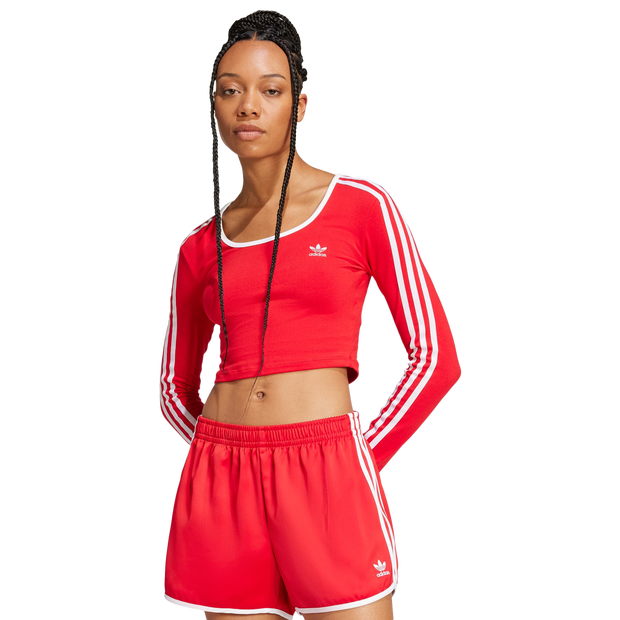 Adidas 3 Stripes Dames T-shirts - Rood - 
