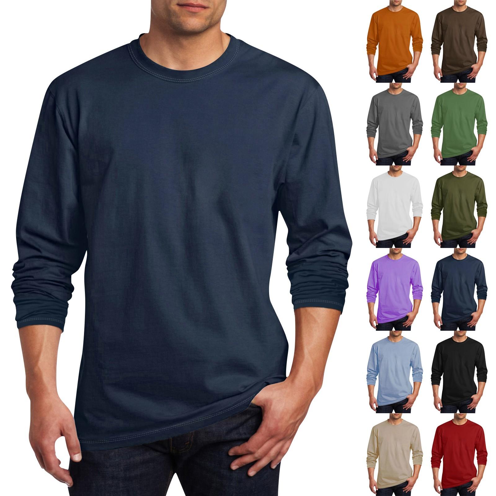 Scrambled eggs Heren T-shirt O-hals Kleding Kleding Buiten Lange Mouw Modeontwerper Vintage L legergroene kleur