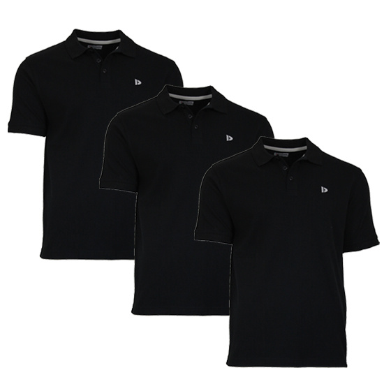 Donnay Donnay Heren - 3-Pack - Polo shirt Noah - Zwart