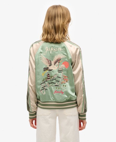 Superdry Vrouwen Geborduurd Suikajan Bomberjack Groen