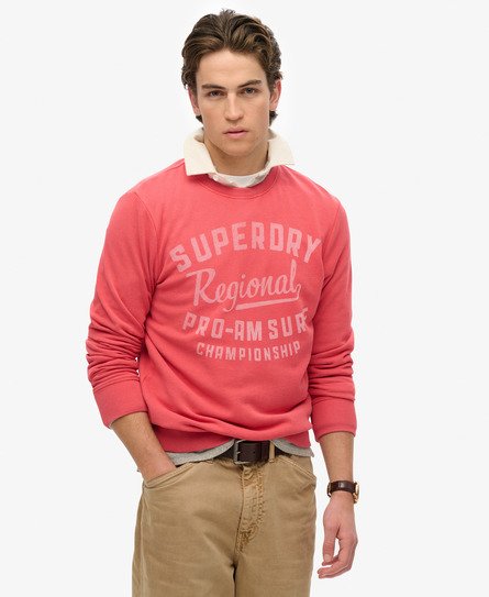 Superdry Mannen Lo-fi Outdoors Relaxed Sweatshirt met Ronde Hals Rood