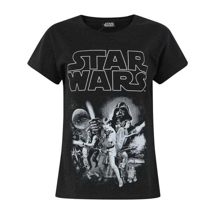 Star Wars Girls Classic Characters T-Shirt 11-12 zwart