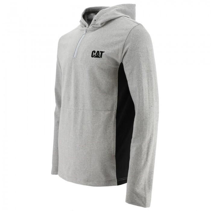 Caterpillar Coolmax herenhoodie met kwartrits S grijs
