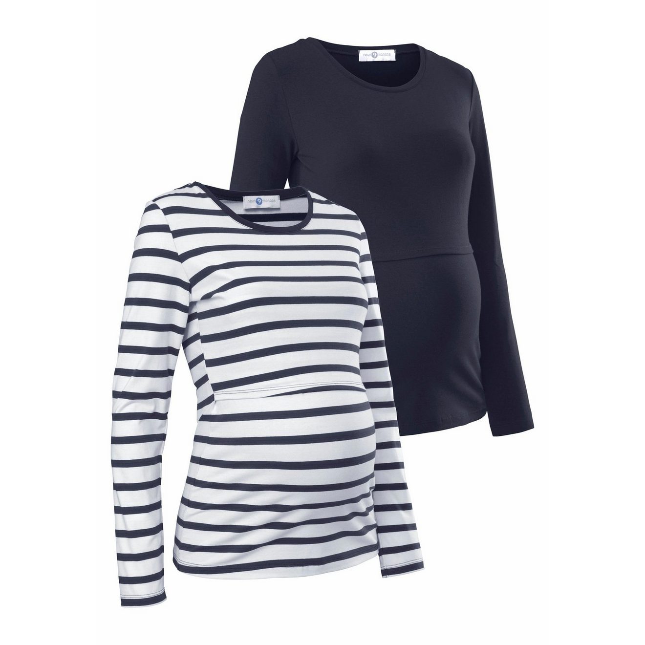 Neun Monate Zwangerschapsshirt , 2-pack shirts voor zwangerschap en borstvoeding (set, 2-delig)