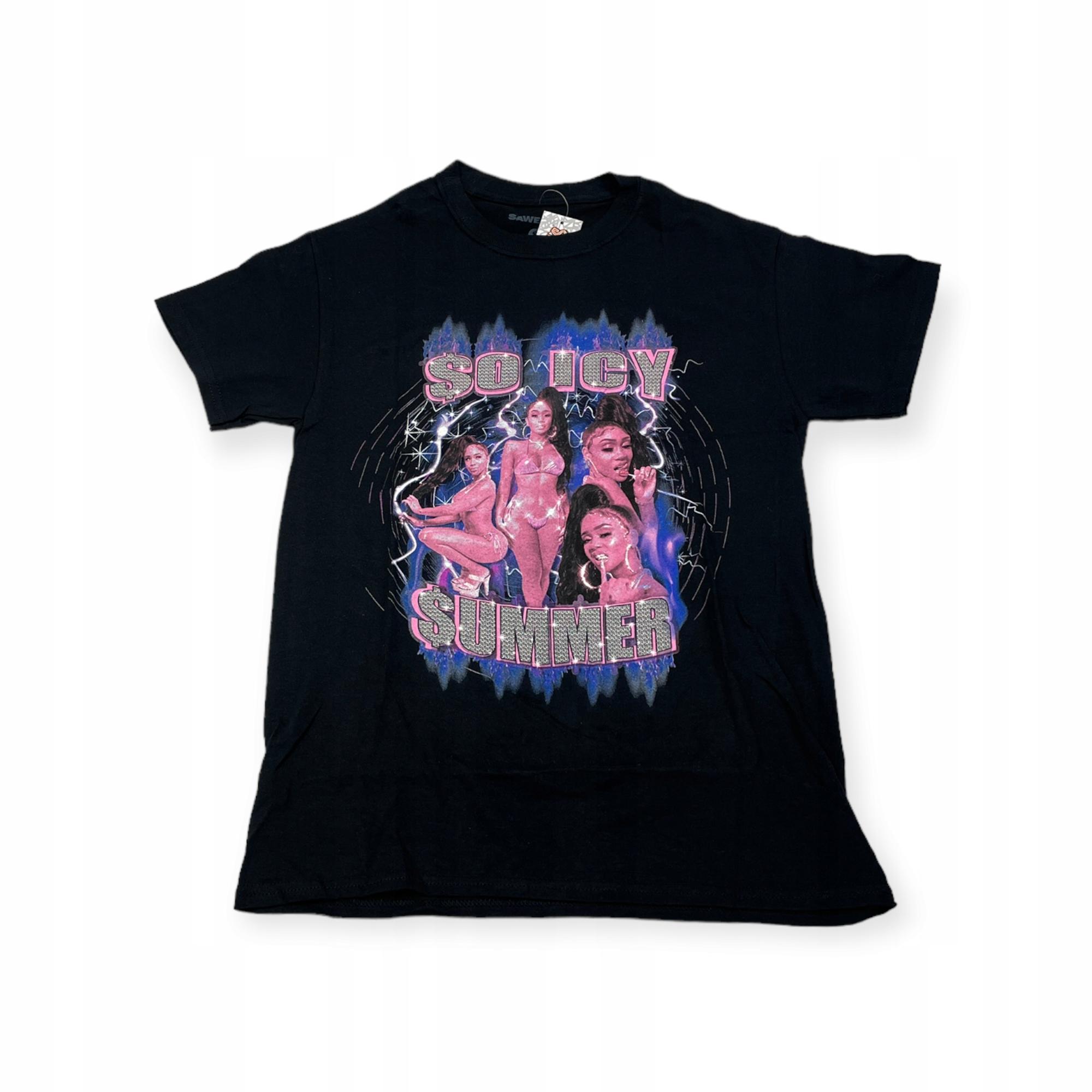 Outletup-clothes Koszulka T-shirt damska okrągły dekolt SPENCER'S SAWEETIE S