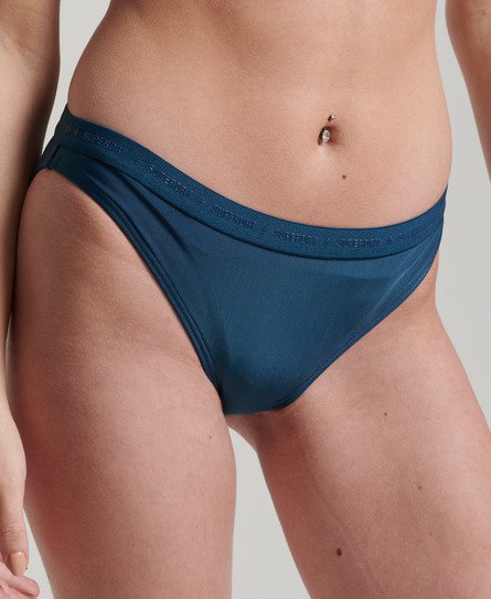 Superdry Vrouwen Code Micro Elastisch Bikinibroekje Blauw