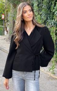 The Musthaves Wrap Blazer Puff Long Sleeve Zwart