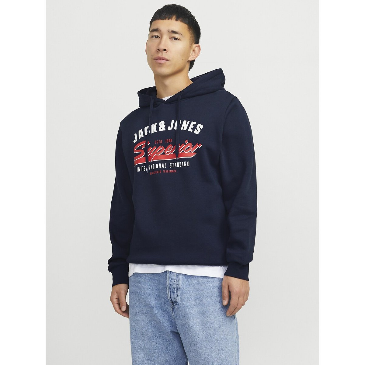 JACK&JONES Rechte hoodie met logo