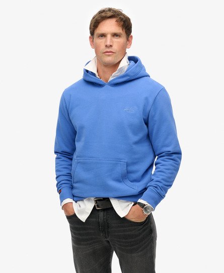 Superdry Mannen Essential Logo Hoodie Blauw