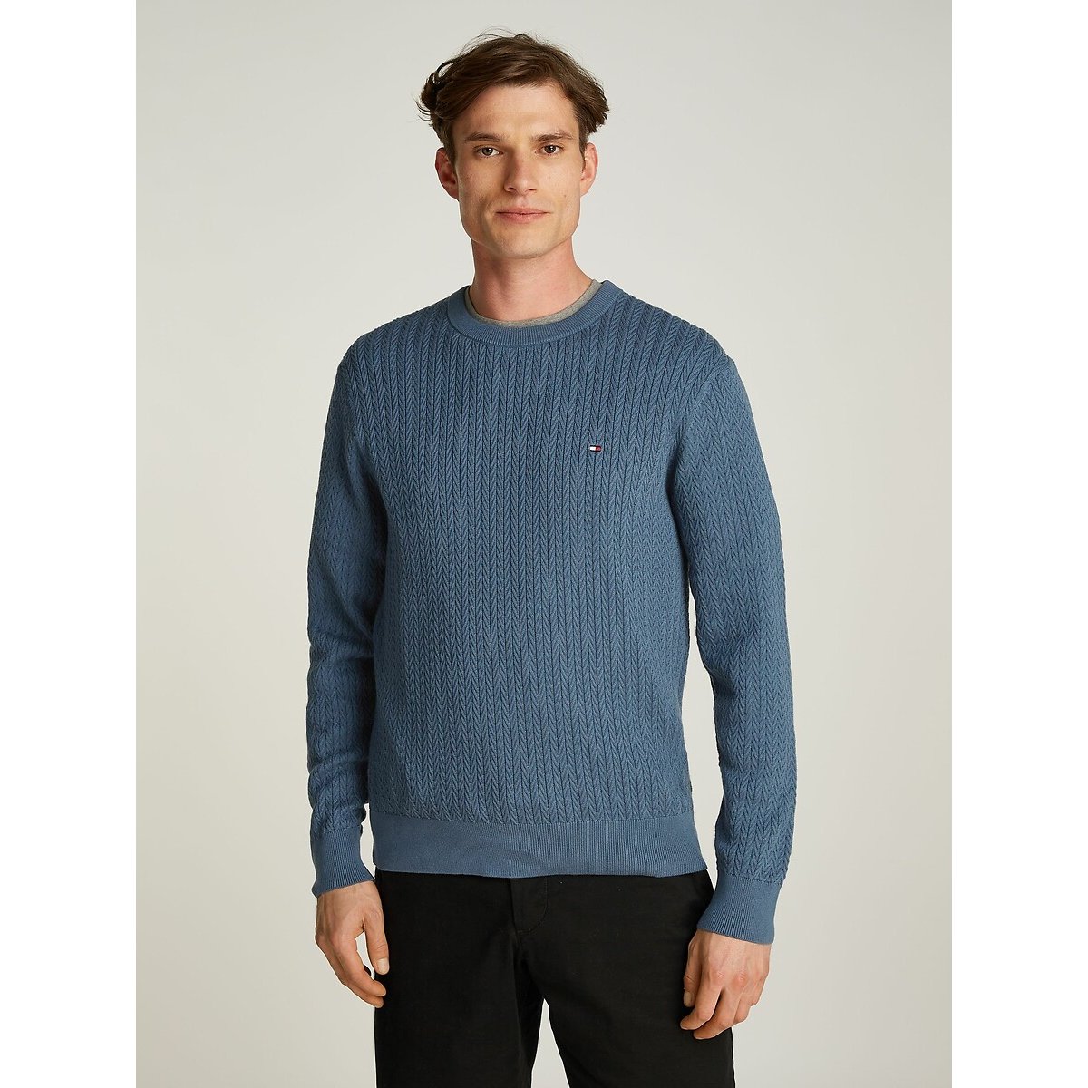 Tommy hilfiger Trui met ronde hals en visgraatmotief