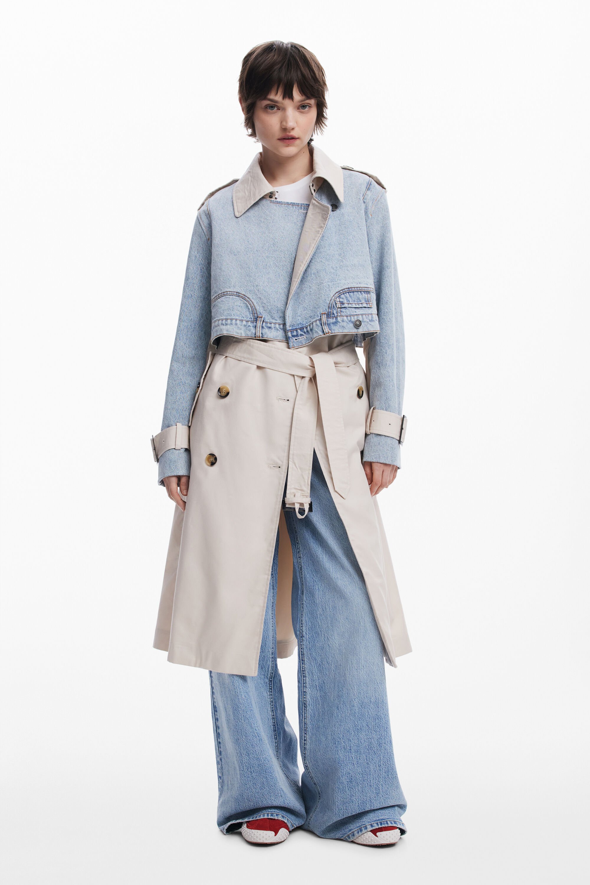 desigual Tweedelig trenchcoat - WHITE
