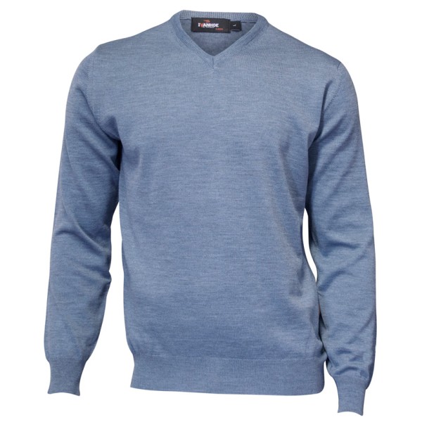 Ivanhoe of Sweden - Cashwool V-Neck Male - Merinotrui, grijs/blauw