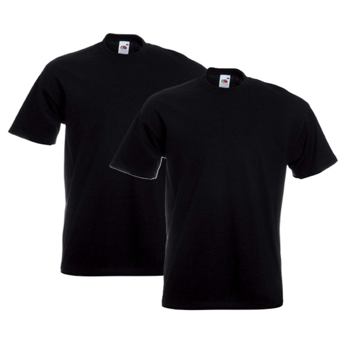 Fruit of the Loom Basics t- 2x -shirt - heren - zwart - 100% katoen - Regular fit, maat: -