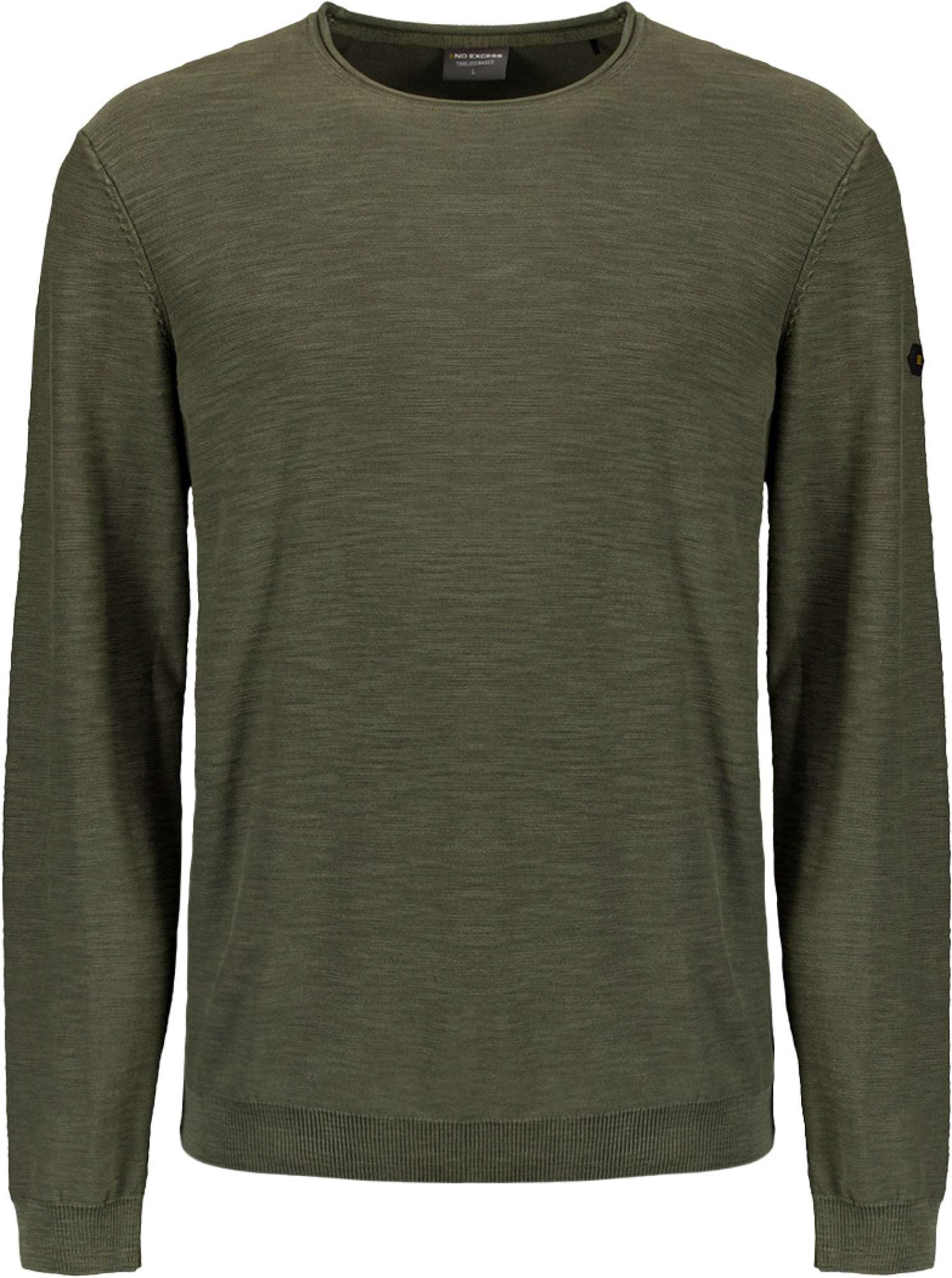 No Excess Pullover crewneck garment dyed + st dark moss