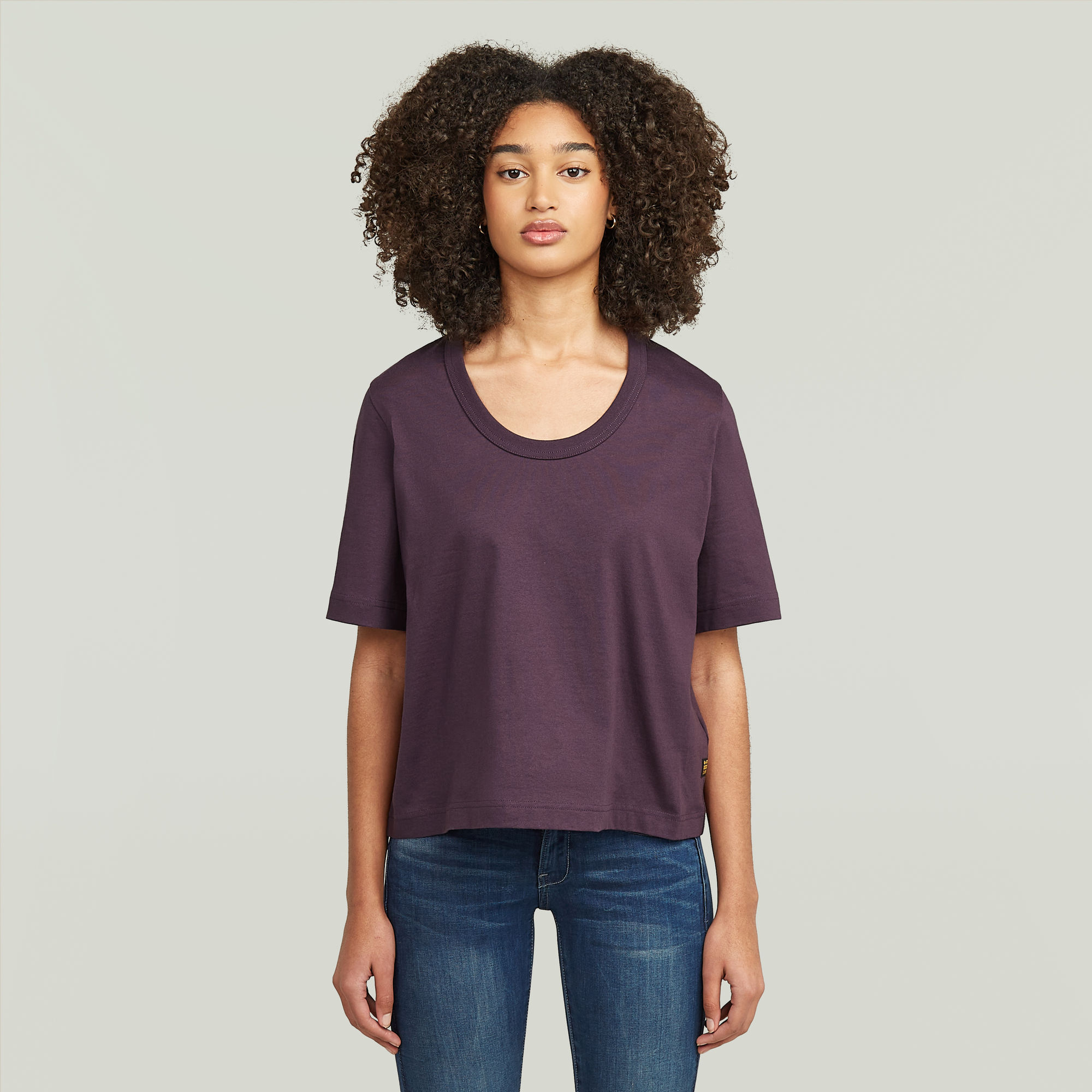 G-Star RAW Deep U-Neck Top - Paars - Dames