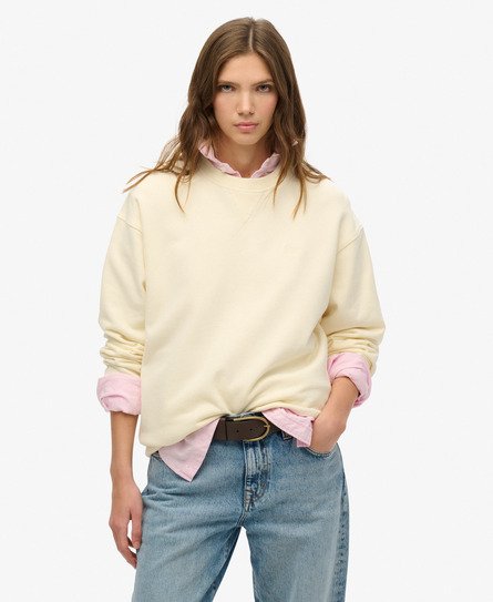 Superdry Vrouwen Studios Sweatshirt met Ronde Hals Wit