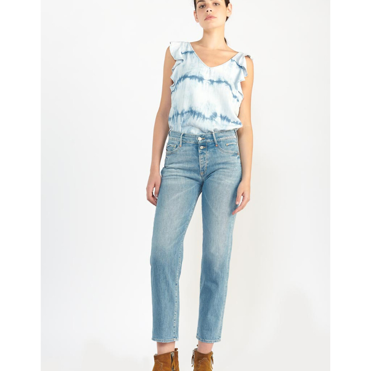 LE TEMPS DES CERISES Rechte jeans, hoge taille