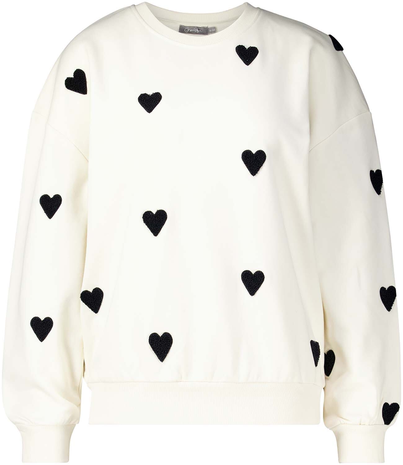 Geisha Sweater hearts terry Bruin dames