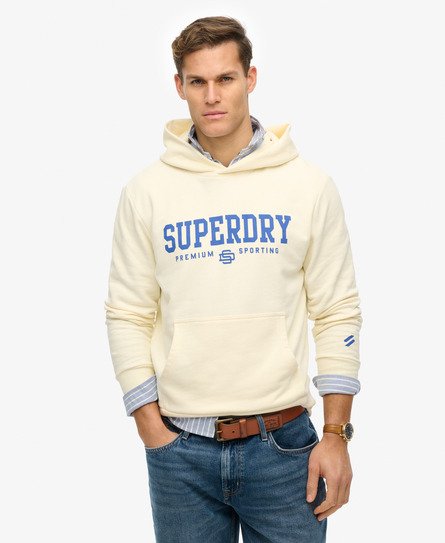 Superdry Mannen Core Sport Hoodie Crème