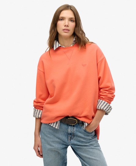 Superdry Vrouwen Studios Sweatshirt met Ronde Hals Cream