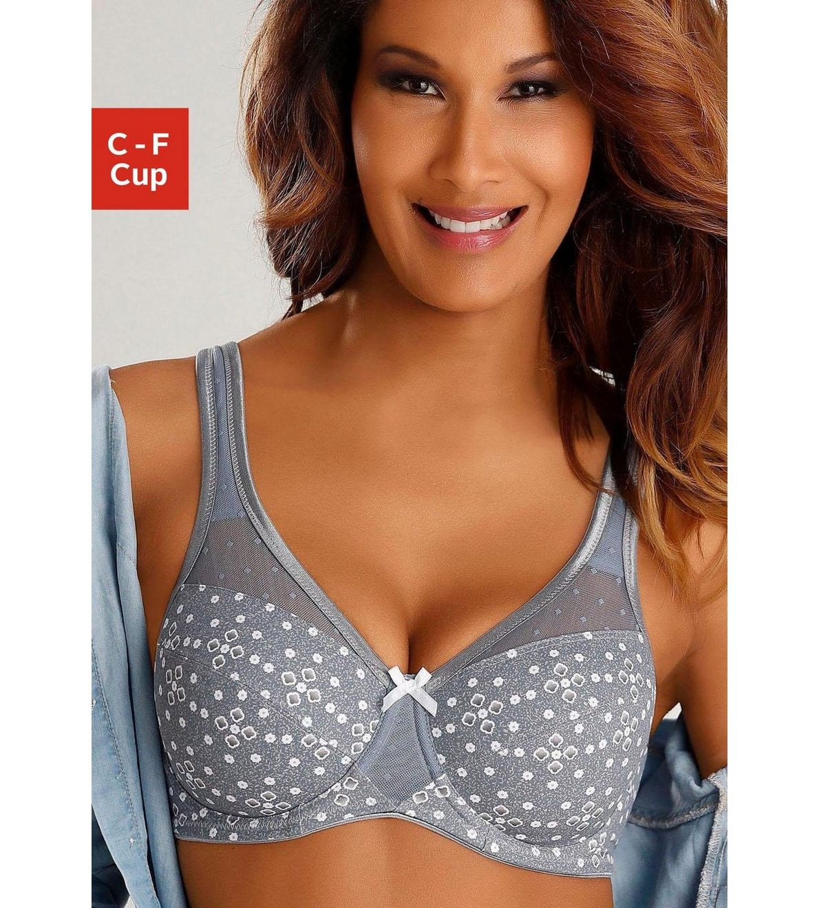 Nuance Minimizer-bh met beugels en licht transparant tule in de bovenste cup