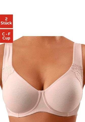 Petite fleur Minimizer-bh met beugel, met dubbellaagse cups en bredere bandjes (Set van 2)
