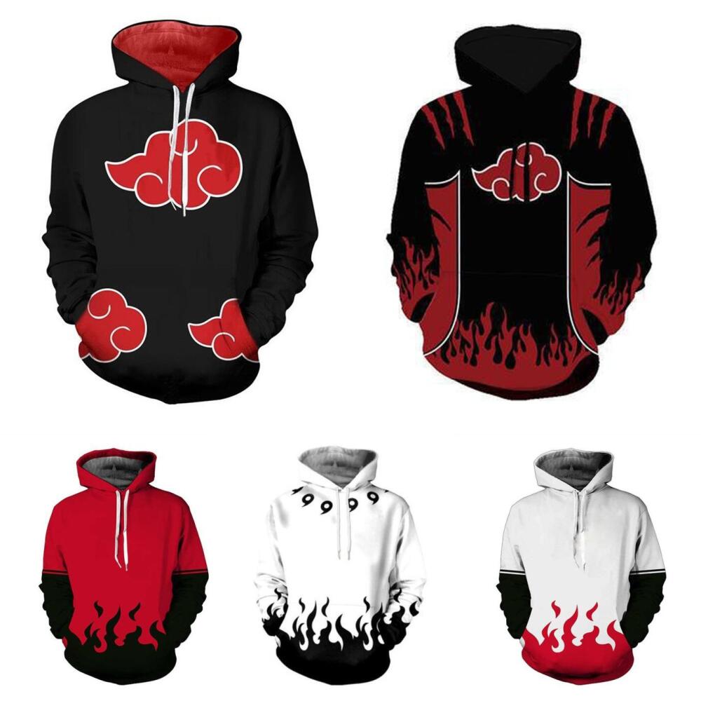 ETST 012 Heren 3D-geprinte wolkenpatroon hoodie voor volwassenen Truien Herfst/winter Zwarte unisex jas Japanse anime rol cosplay kostuum S