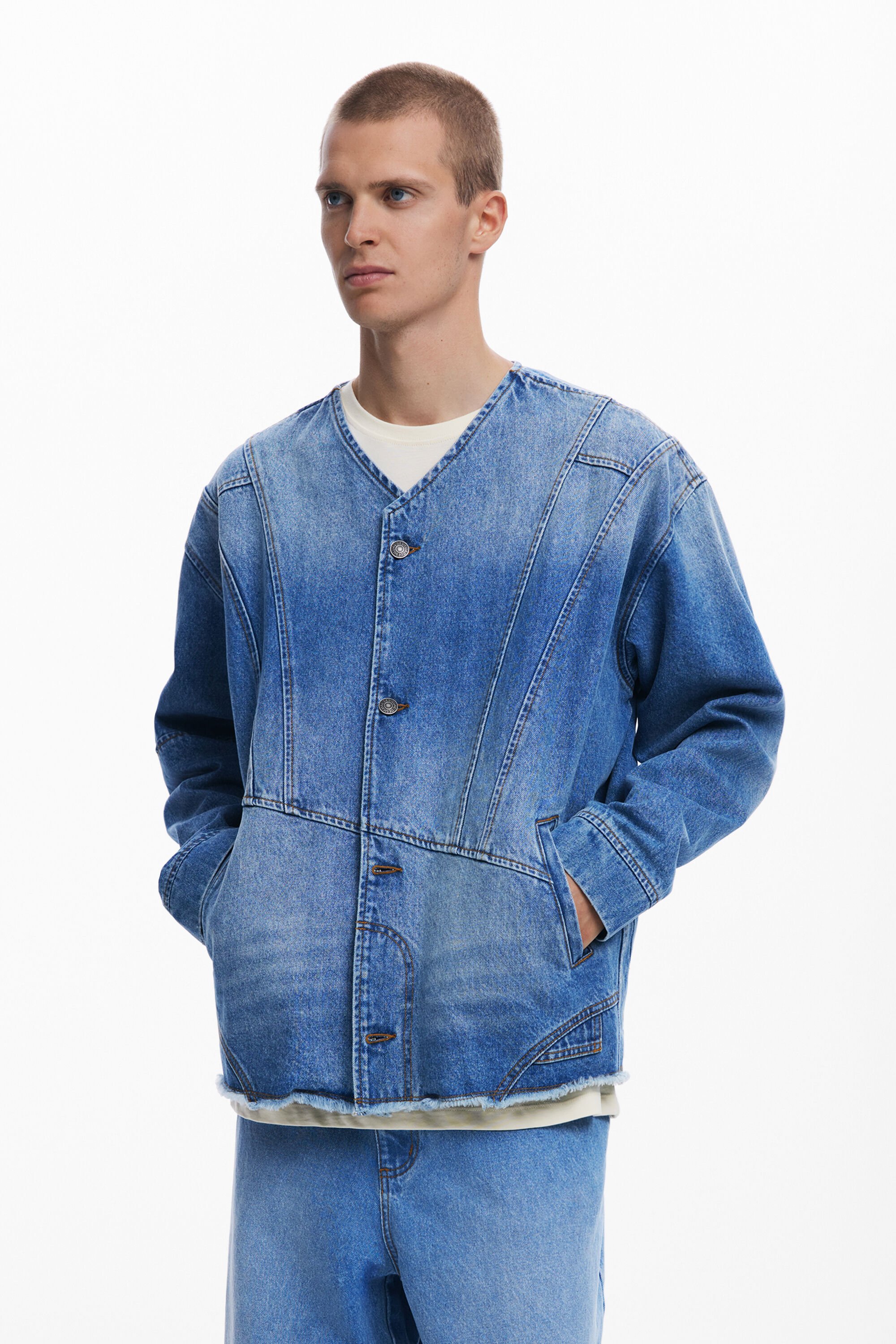 desigual Patchwork spijkerjack - BLUE