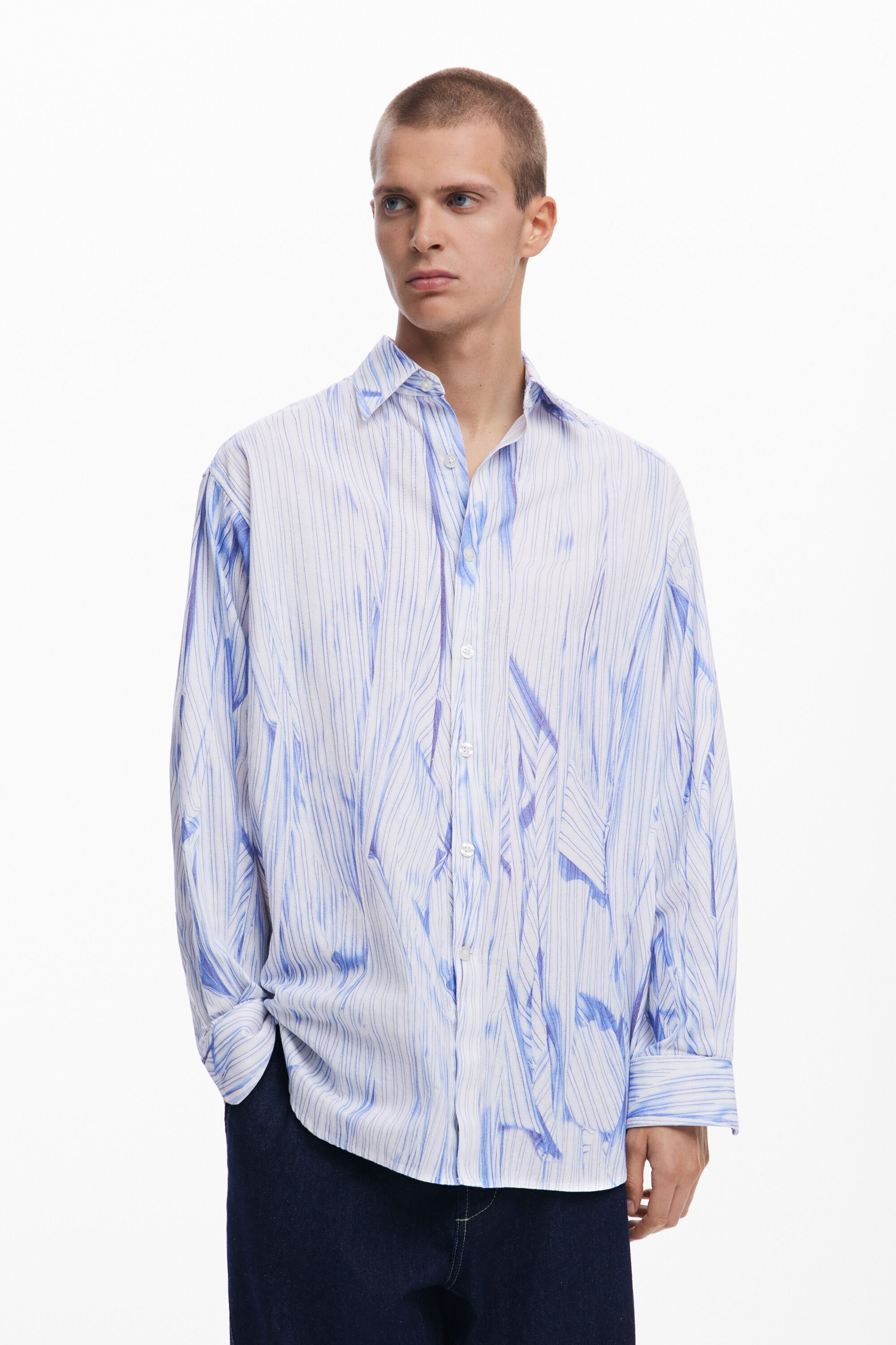 desigual Streepjesoverhemd - WHITE